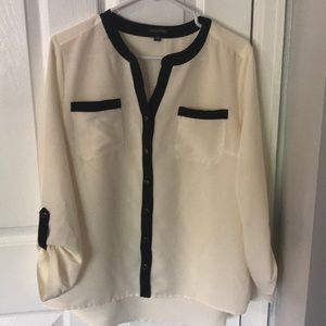 Cream and black blouse